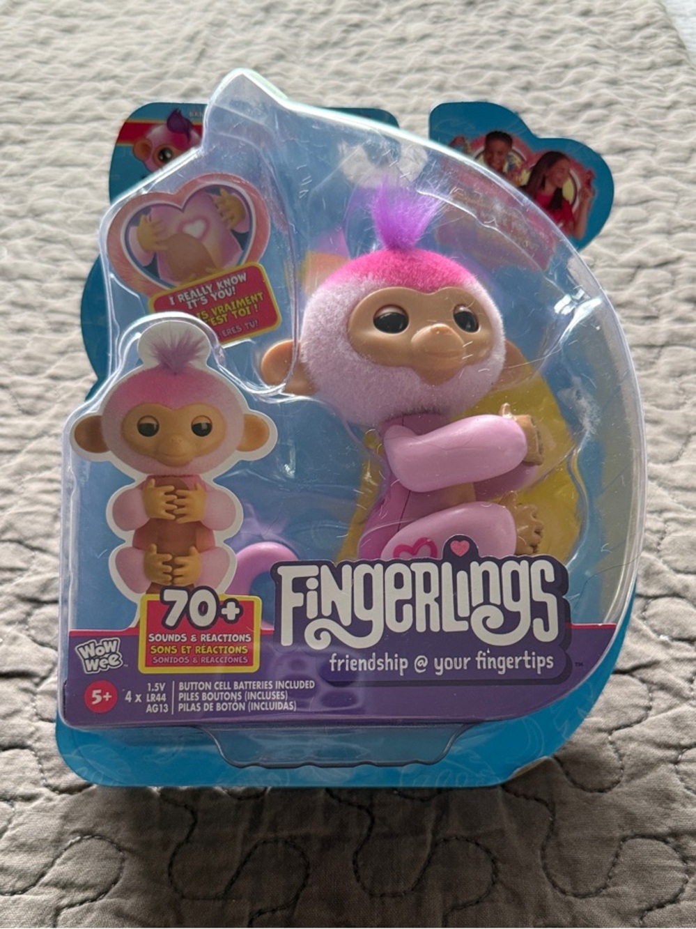 WowWee Fingerlings Pink Interactive Monkey Plush